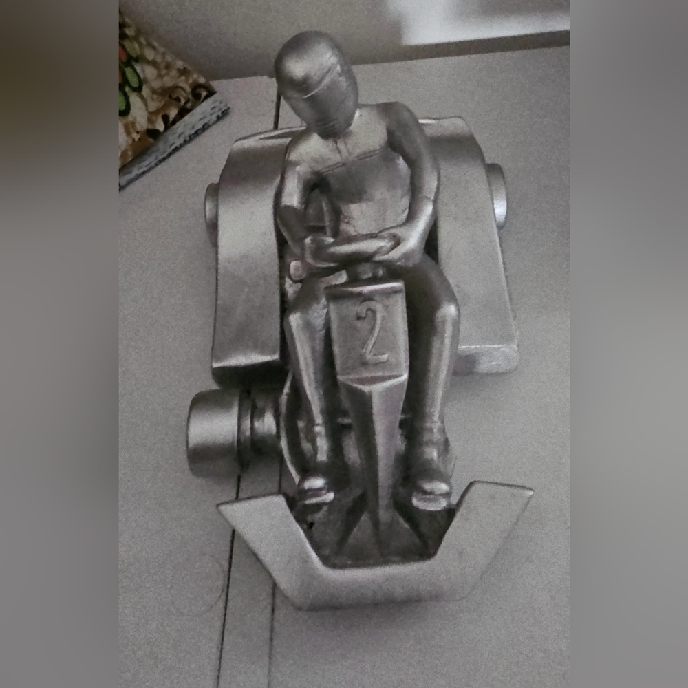 K1 Speed Go-Kart Trophy Silver Racing Souvenir 2nd Place Missing Front Wheel